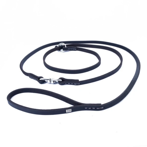 Doggie Eğitim Serisi Boğma Ayarlı Yağlı Deri Köpek Gezdirme Kayışı S 1,1x150cm Kahverengi - 4