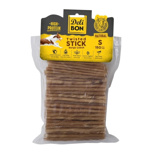 Delibon Burgu Çubuk Köpek Ödülü İnce Naturel 150 Adet ürün görseli 1