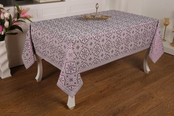 Finezza Sare Lüx Jakar  Kumaş Mor Masa Örtüsü  Dikdörtgen 160x220 cm - 1108