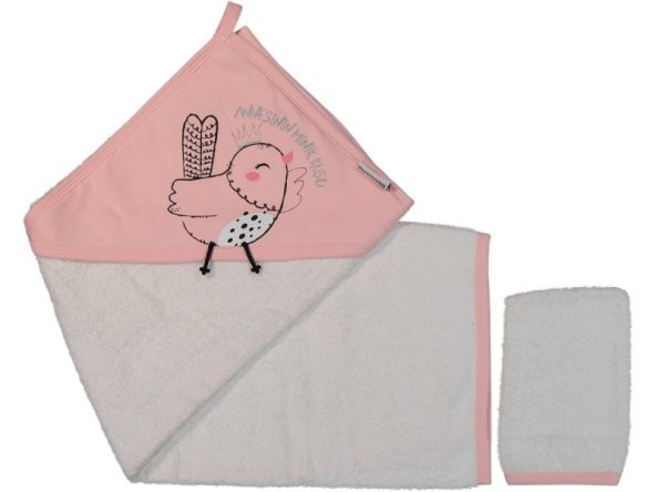 Kız bebek annesinin minik kuşu banya havlusu - 1