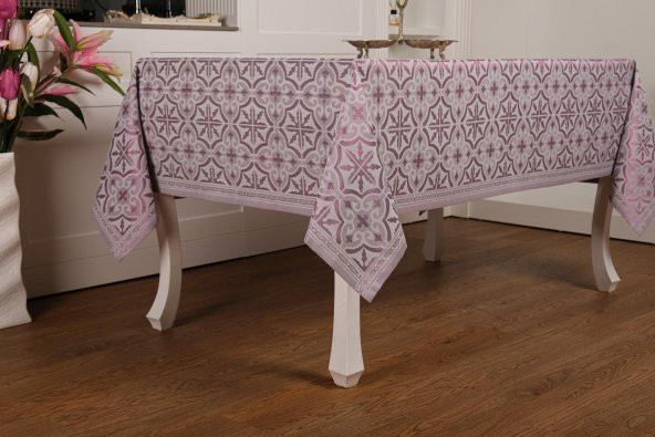 Finezza Sare Lüx Jakar  Kumaş Mor Masa Örtüsü  Dikdörtgen 160x320 cm - 1110 - 2