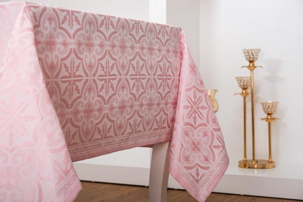 Finezza Sare Lüx Jakar  Kumaş Pudra Masa Örtüsü  Dikdörtgen 160x320 cm - 1111 - 5