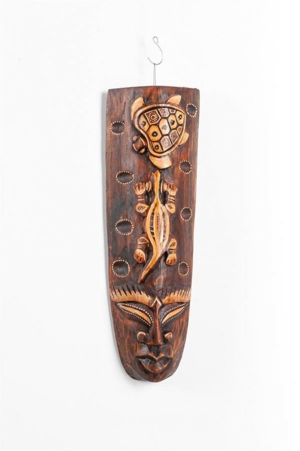 Dekoratif Ağaç Mask 30 cm Duvar Dekoru - 4