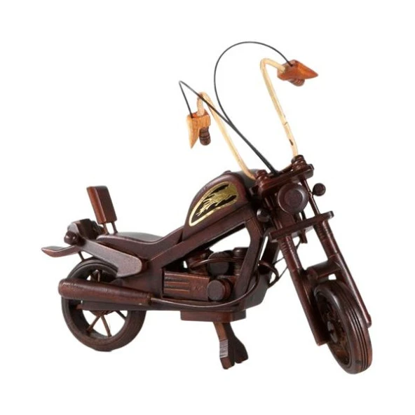 Dekoratif Ahşap Harley Davidson Motosiklet 33 cm - Resim 2