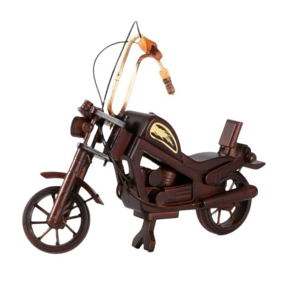 Dekoratif Ahşap Harley Davidson Motosiklet 33 cm - Resim 3