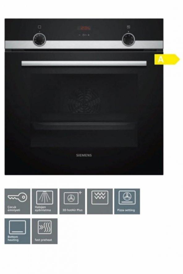 Siemens HB514FBR0T Siyah Ankastre Fırın