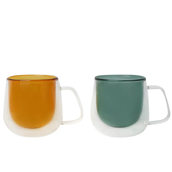 Lucky Art Classica 200 ml Çift Cidarlı Borasilikat Americano Renkli Bardak Seti