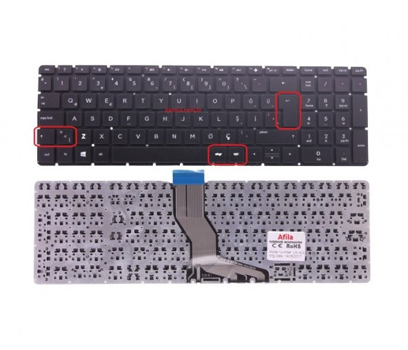 Hp Pavilion 15-AB003NT, 15-AB004NT Klavye (Siyah TR) BÜYÜK ENTER - 3