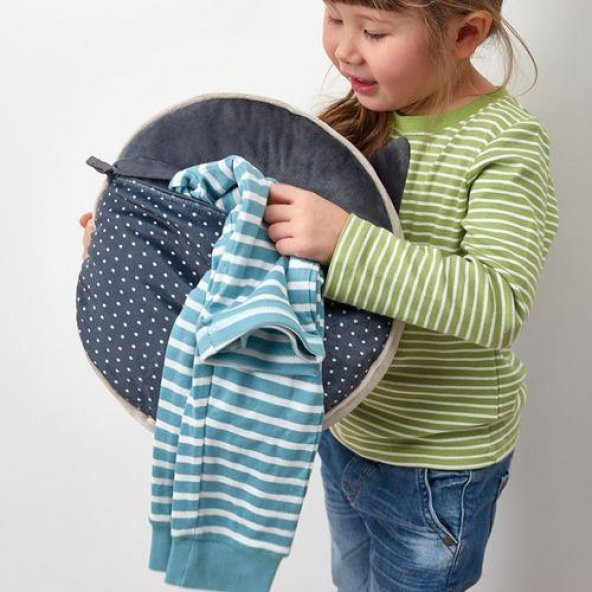 Çocuk Kırlent-Yastık Kedi Figürlü IKEA 8 Cm MeridyenDukkan Bej Renk - 5