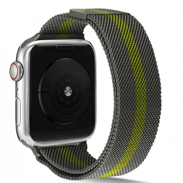 Apple Watch 44mm KRD-40 Tel Örgü İşlemeli Metal Kordon - 4