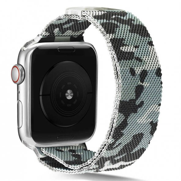 Apple Watch 44mm KRD-40 Tel Örgü İşlemeli Metal Kordon - 5