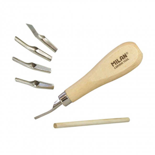 MILAN 61054 LINO AHŞAP OYMA SETİ 5 BIÇAKLI - 5