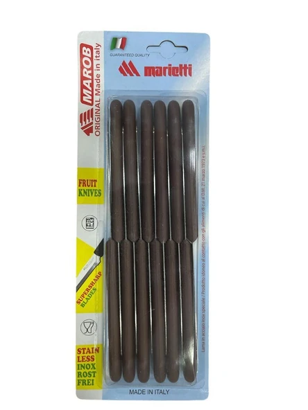 Marob 12'li Meyve Bıçağı Kahverengi 20K12B