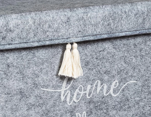 2 Adet Keçe Kapaklı Çok Amaçlı Mega Kutu Kirli Çamaşır Sepeti Set - 4