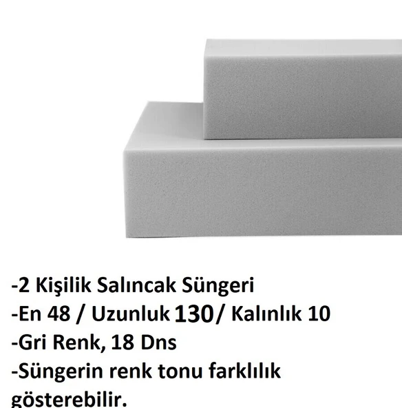 Sünger Takımı 130x48x10cm 2 Kişilik Salıncak Minderleri İçin Uygun Sünger (18dns) - 2
