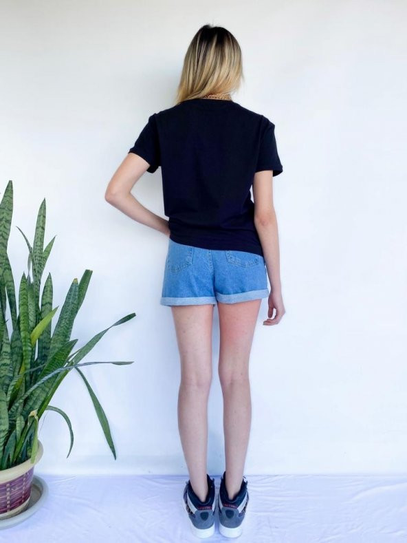 Kadın Ayıcık Baskılı Tshirt Siyah - 4