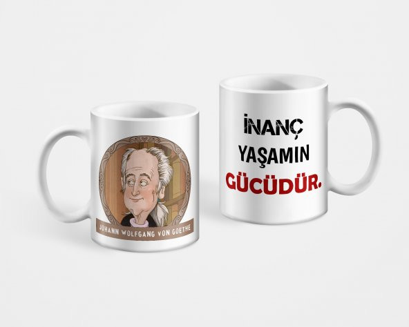 Kitap Şeyleri Johann Wolfgang Von Goethe Sözleri Baskılı Kupa Bardak 5 - 1