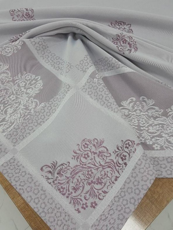 Finezza Viyana Lüx Jakar  Kumaş Mor Masa Örtüsü  Dikdörtgen 160x320 cm - 1115 - 6