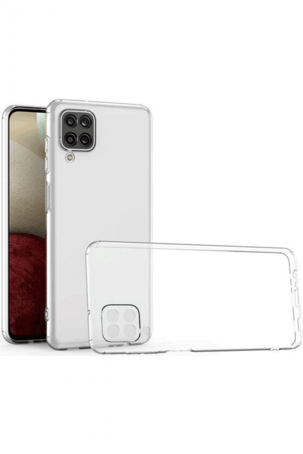 Samsung Galaxy A12 Şeffaf Kamera Korumalı Kılıf Silikon Rubber Arka Kapak - Resim 2