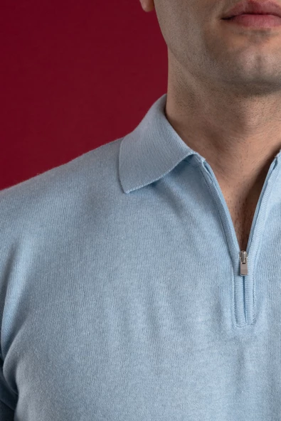 WOOLEN WORLD YAKALI REGULAR FİT ERKEK TRİKO T-SHİRT - Resim 10