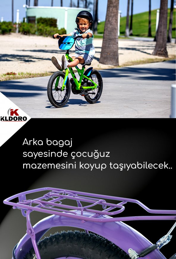 Kldoro Kd-16301 Çelik Kadro 16 Jant Bisiklet Bagajlı Kız Çocuk Bisikleti - 5