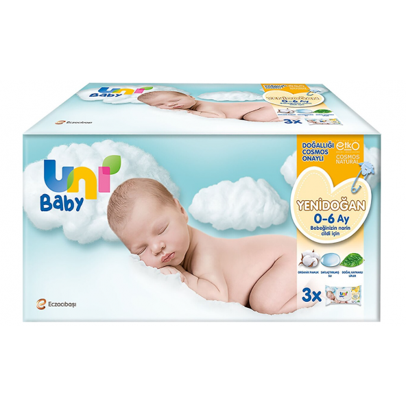 Uni Baby Yenidoğan Islak Mendil 40 Yaprak 3lü ürün görseli
