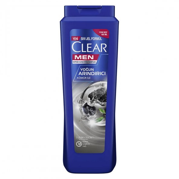 CLEAR MEN YOĞUN ARINDIRICI KÖMÜR ŞAMPUAN 3x485 ML - 1