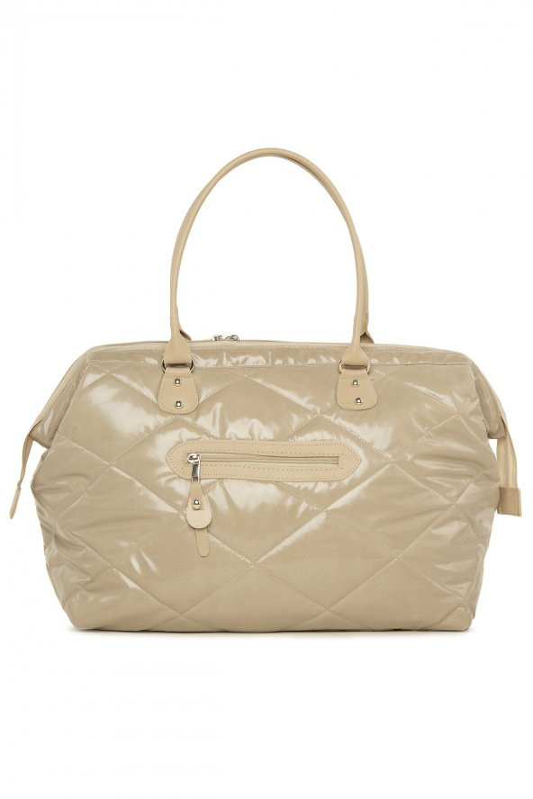 Bagmori Vizon Baby Bag Nakışlı Puf Şişme Anne Bebek Bakım Çanta - Resim 4