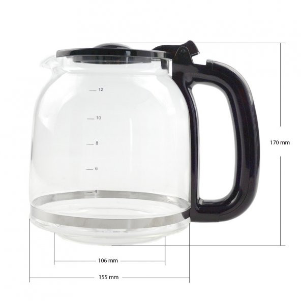 FK4112K Kahve Makinesi Cam Demlik, Grundig ile uyumlu