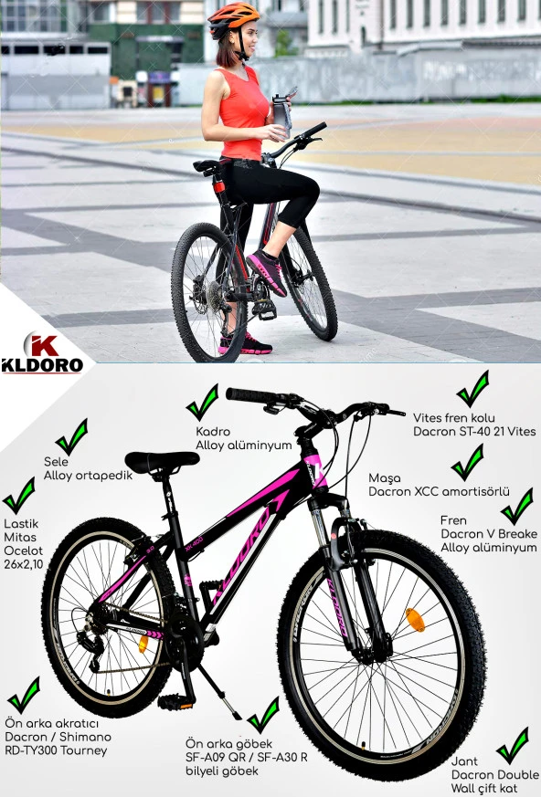 Kldoro Xk400 3 0 26 Jant Bisiklet 21 Vites V Fren Bisikleti - 7