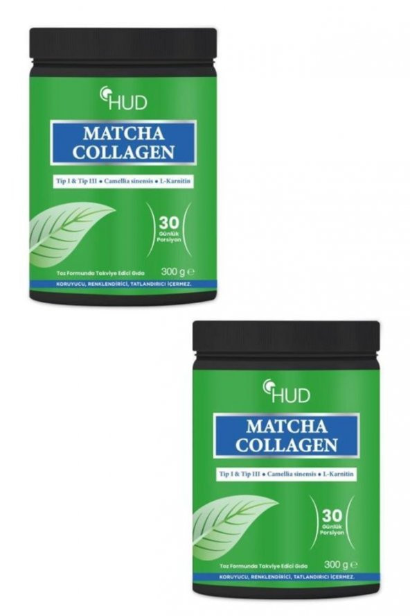 Matcha Kolajen (tip I Ve Tip Iıı) Ve Yeşil Çay Ekstresi 300 G (30 Günlük Porsiyon) 2li Set