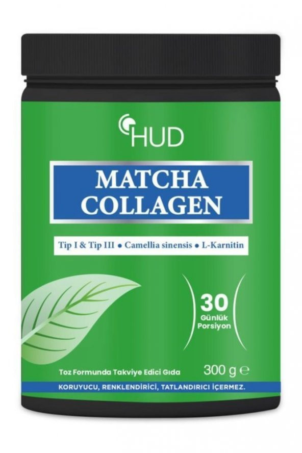 Matcha Kolajen (tip I Ve Tip Iıı) Ve Yeşil Çay Ekstresi 300 G (30 Günlük Porsiyon)