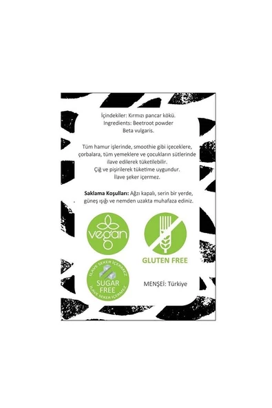 Naturel Beetroot (kırmızı Pancar Kökü Tozu) 250g - Resim 2