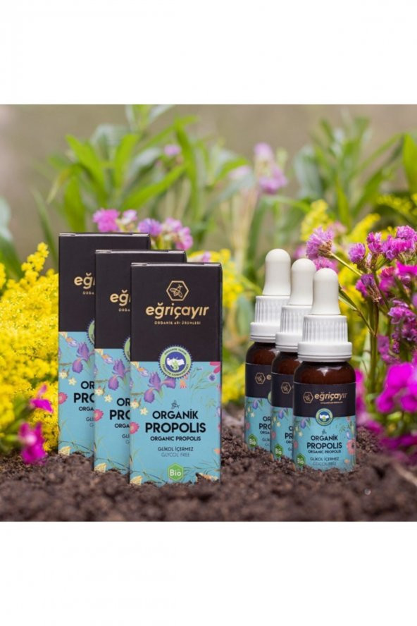 Eğriçayır Organik Su Bazlı Propolis Damla 3 X 20ml