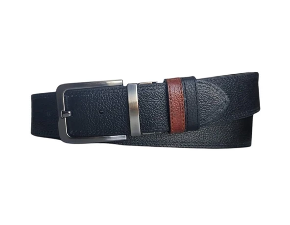 Çift Taraflı Kemer Hakiki Deri Siyah - Taba 8683255010769 - 2