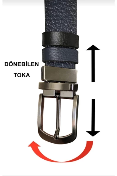 Çift Taraflı Kemer Hakiki Deri Siyah - Taba 8683255010769 - 3