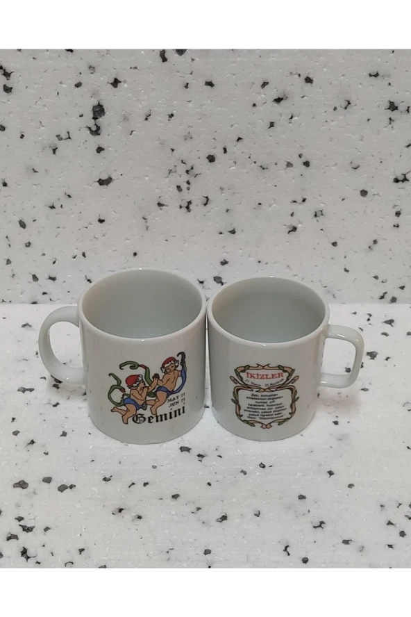 Porselen Ikizler Burç Kua Bardak ürün görseli