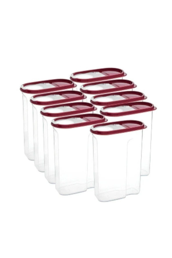 Erzak Kabı, 2,5 Lt, 9lu Set 1263-9-bordo-01