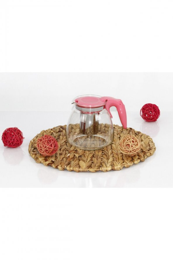 Plastik Kulplu Süzgeçli Cam Demlik - 3