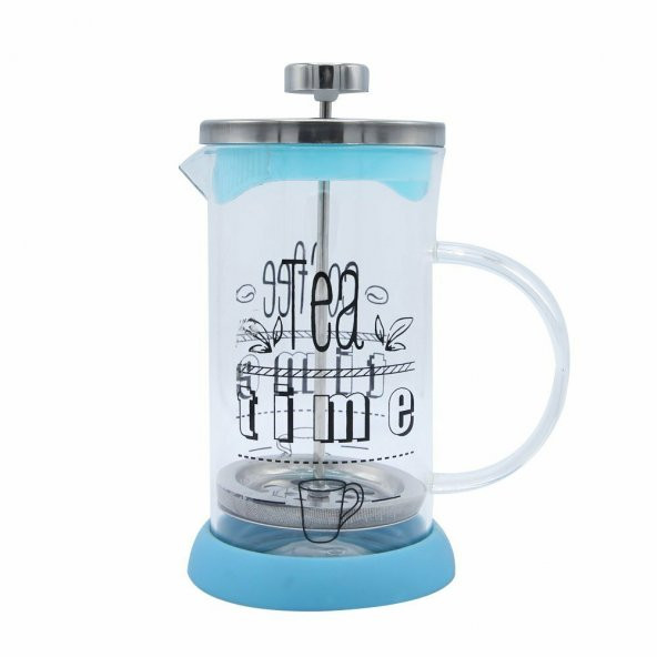 French Press Bitki Çayı Demliği Mavi 350  ml