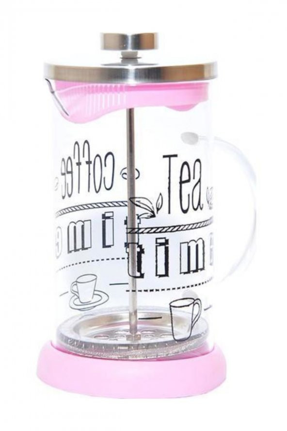 350 Ml. French Press Bitki Çayı Demliği Pembe