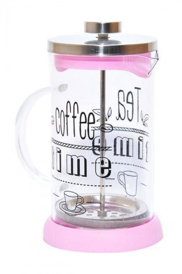 350 Ml. French Press Bitki Çayı Demliği Pembe - 2