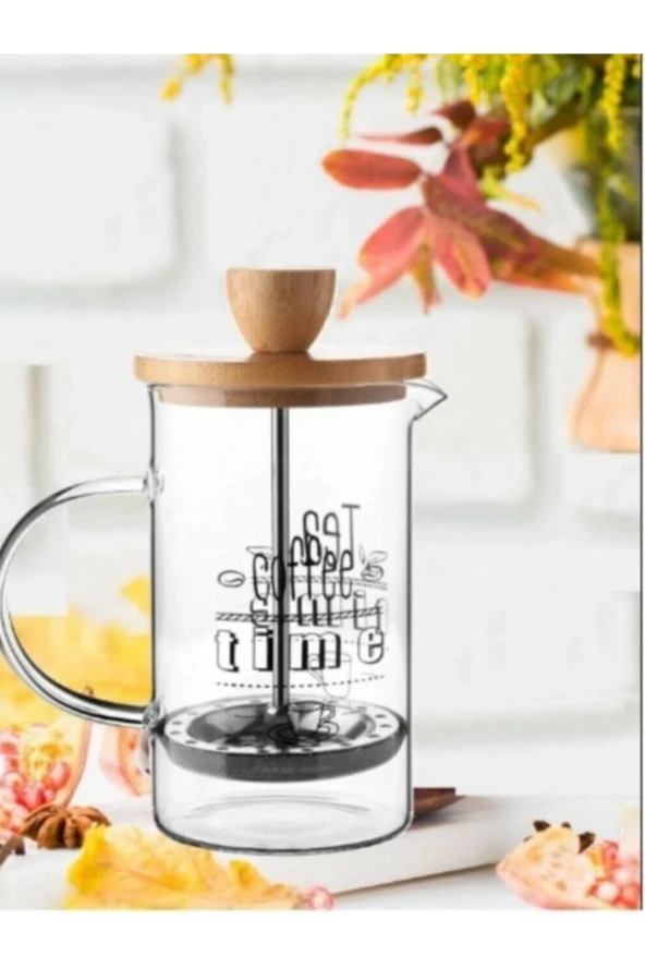 Bambu Kapaklı French Press 600 Ml