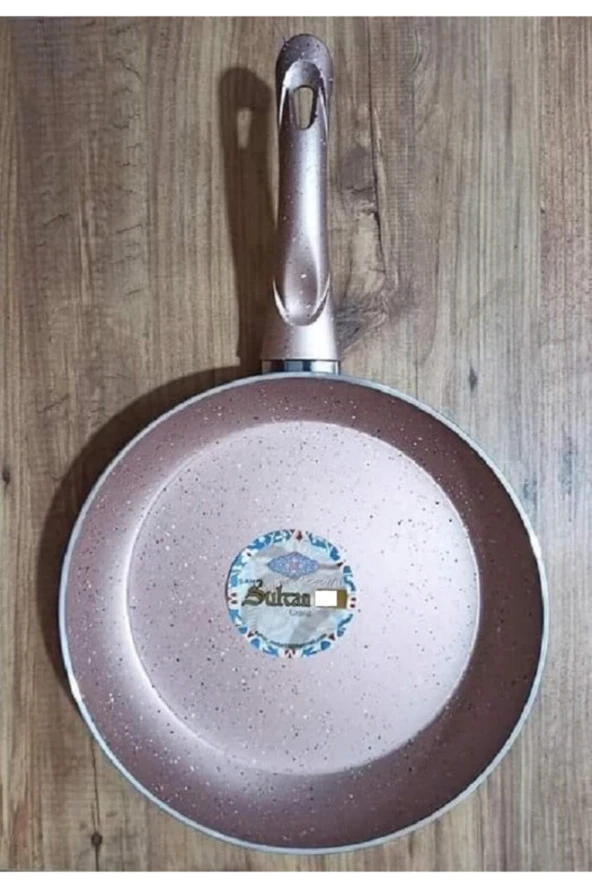 Sultan Tek Saplı Ezme Granit Tava 26 Cm -gülkurusu