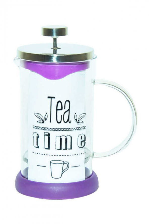 French Press Bitki Çayı Demliği Mor 600ml