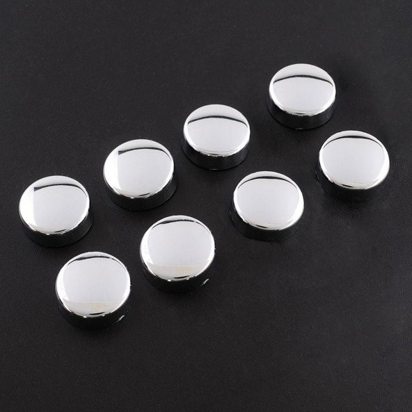 Dekoratif Vida Kapağı Kapatıcı 15 mm Parlak Krom Metal Vida Tapası Tıpası (10 ADET) - 2