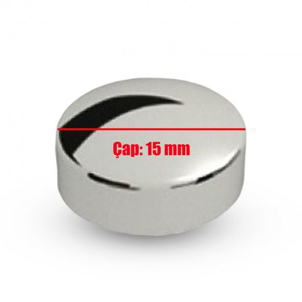 Dekoratif Vida Kapağı Kapatıcı 15 mm Parlak Krom Metal Vida Tapası Tıpası (10 ADET) - 4