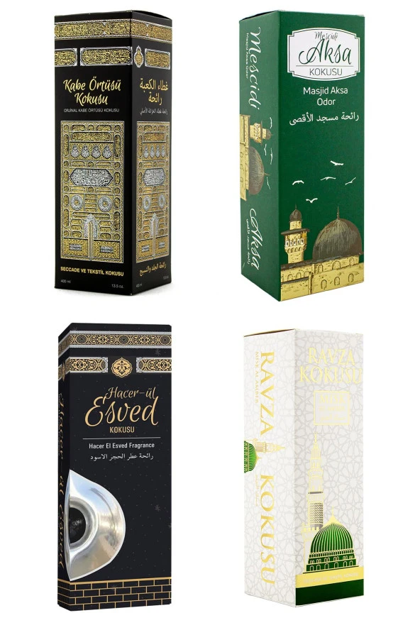 Kabe Örtüsü Kokusu Mescidi Aksa Kokusu Hacerül Esved Kokusu Ve Medine Ravza kokusu Sprey 400 Ml. ürün görseli