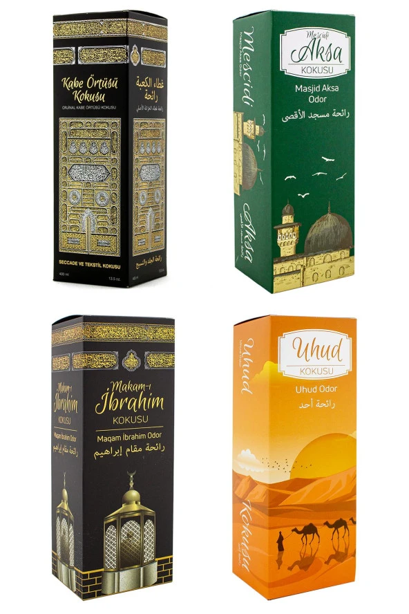 Kabe Örtüsü Kokusu Mescidi Aksa Kokusu Makamı İbrahim Kokusu ve Uhud kokusu Sprey 400 Ml. ürün görseli