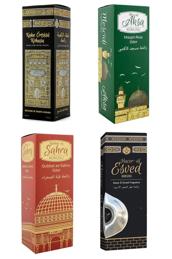 Kabe Örtüsü Kokusu Mescidi Aksa Kokusu Kubbetül Sahra kokusu Ve Hacerül Esved Kokusu Sprey 400 Ml. ürün görseli
